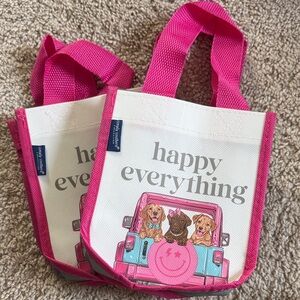 Pink and White Tote Bags with Dog Print